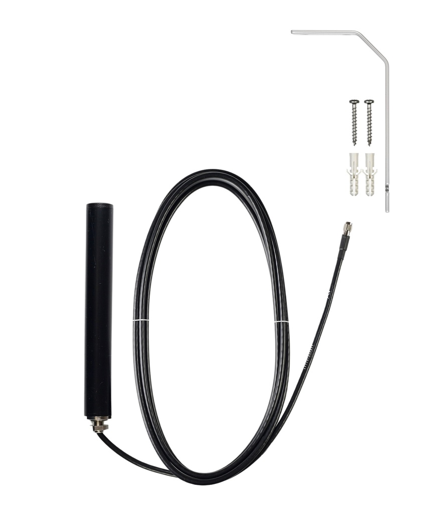 ATTB 4934.02 Stationsantenne, 4G/3G/2G/868 MHz/WLAN, inkl. Halterung, 3 m Low Loss, SMA (m)