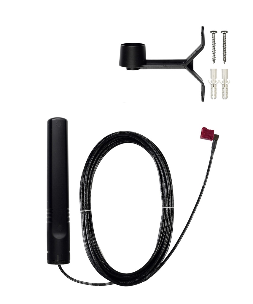 ATTB 4940.05 Stationsantenne, 4G/3G/2G/868 MHz/WLAN, inkl. Winkel, 5,0 m DACAR 302, FAKRA(f)-D 90°
