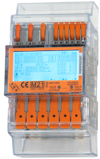 [1000656] KDK COUNT3 Push-In CAGE CLAMP®, MID, Elektr. Drehstromzähler, Direktanschluss, 3x230/400V, 5(65)A